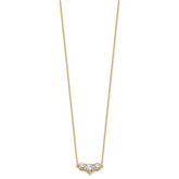 14k 1 1/2 carat Lab Grown Diamond VS/SI+ G+ Round Complete 18 inch Three Stone Necklace